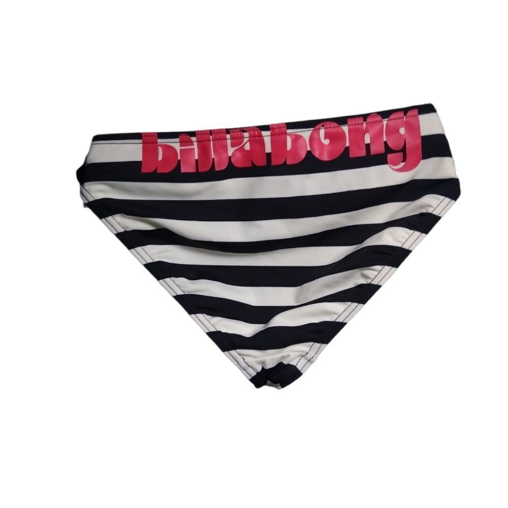BILLABONG Black and white striped bikini bottoms L